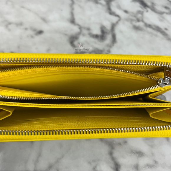 Louis Vuitton x Yayoi Kusama Zippy Wallet Epi Leather In Jaune Noir - Picture 10 of 16